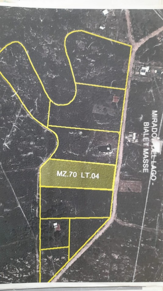 EL MIRADOR DEL LAGO - BIALET MASSE  LOTE DE 3960mts. excelente vista al dique, ubicacion privilegiada 